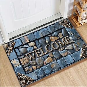 Elegant Stone-Look Welcome Mat